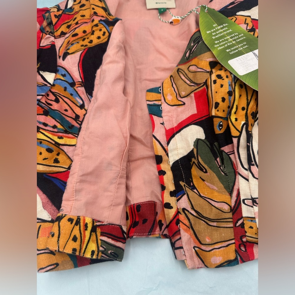 FARM Rio Multicolor Abstract Crop Top - Picture 3 of 6